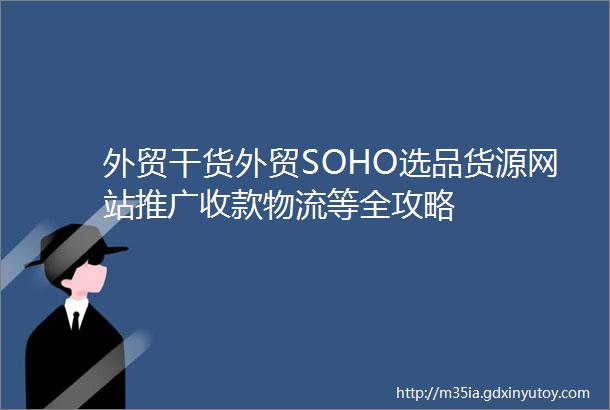 外贸干货外贸SOHO选品货源网站推广收款物流等全攻略